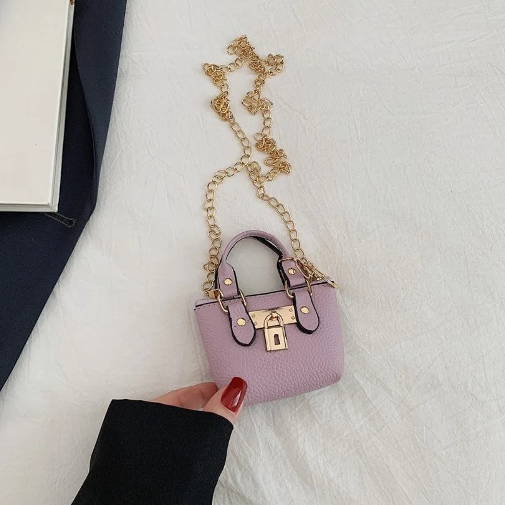 Portable Mini Small Square Bag Hand-held One-shoulder Shoulder Bag Chain Strap Wallet Keychain Women