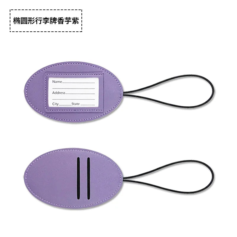 PU Leather Mini Cute Luggage Tag Name ID Label Boarding Pass Luggage Tags Suitcase Tag Travel Accessories
