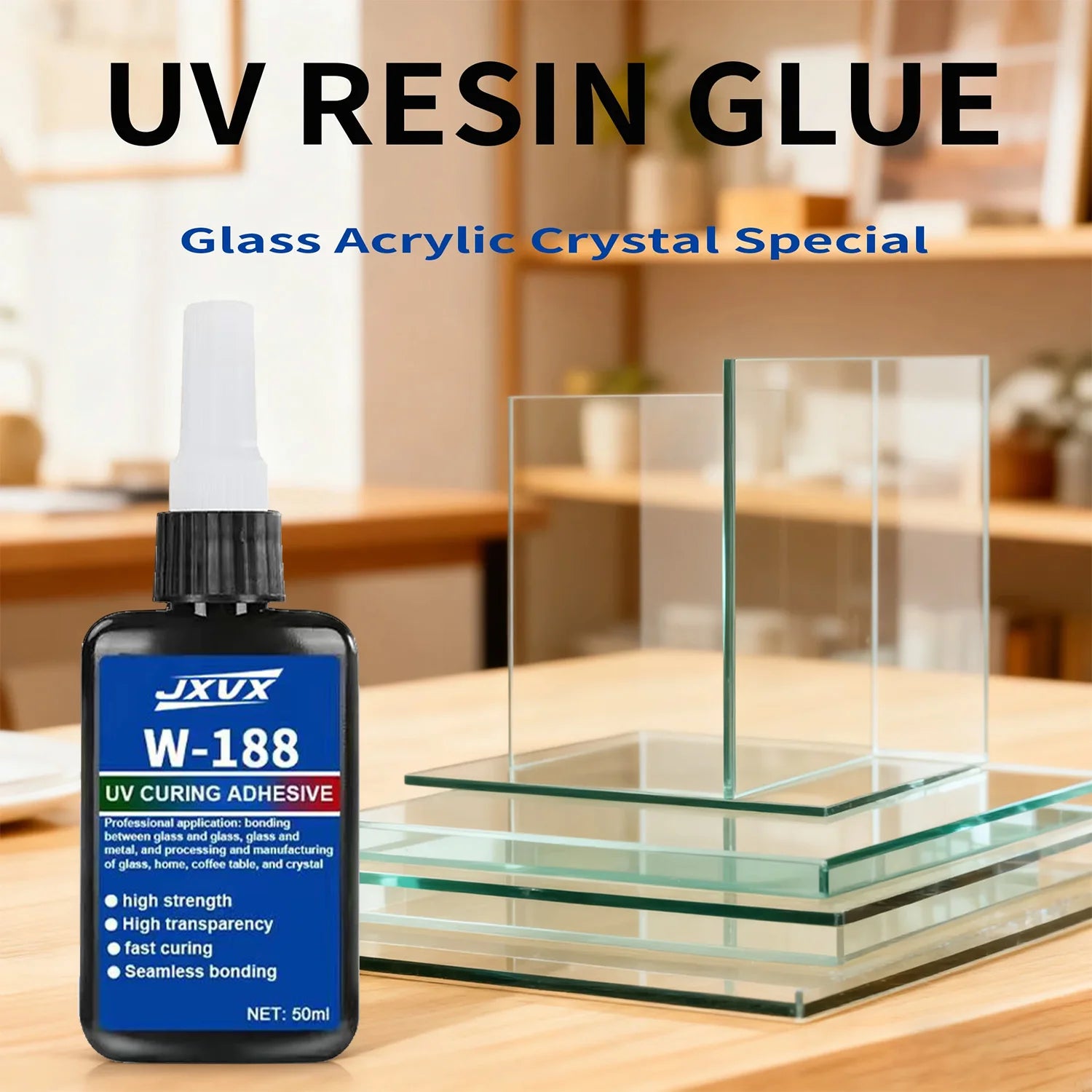 High-Strength UV Epoxy Adhesive UV-Curable Glue DIY Model Making (For use with UV curing lamps)