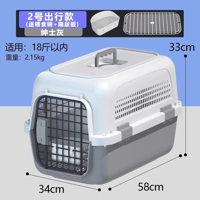 ‌Large Dog Crate for Air Travel - Pet Carrier with Wheels, Foldable Kennel for Golden Retriever, Airline Approved Portable Cage