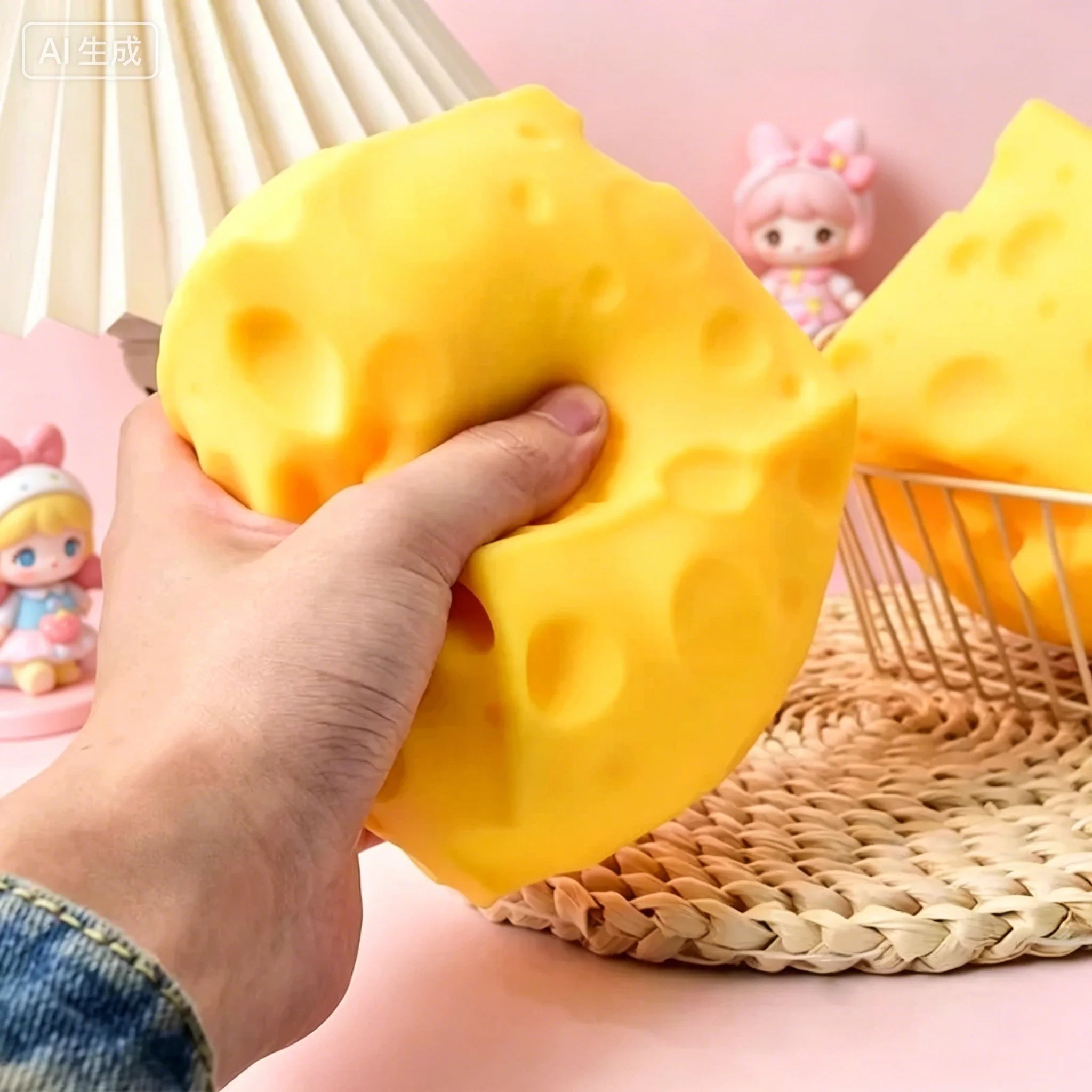 5/7/11Cm Cheese Squeeze Toy Hand Squeeze Soft Slow Rebound Feature Bendable Resilient Exquisite Appearance Safe Material