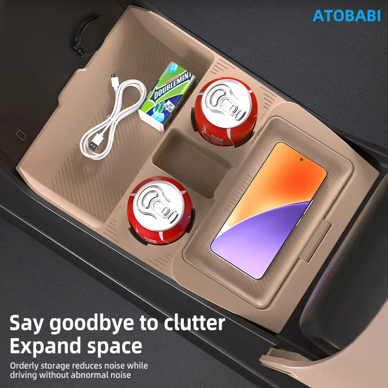 Storage Box For Changan CS75 Plus 2025 Car Styling Under Layer Central Control Organize Armrest Box Silicone Storage Accessories