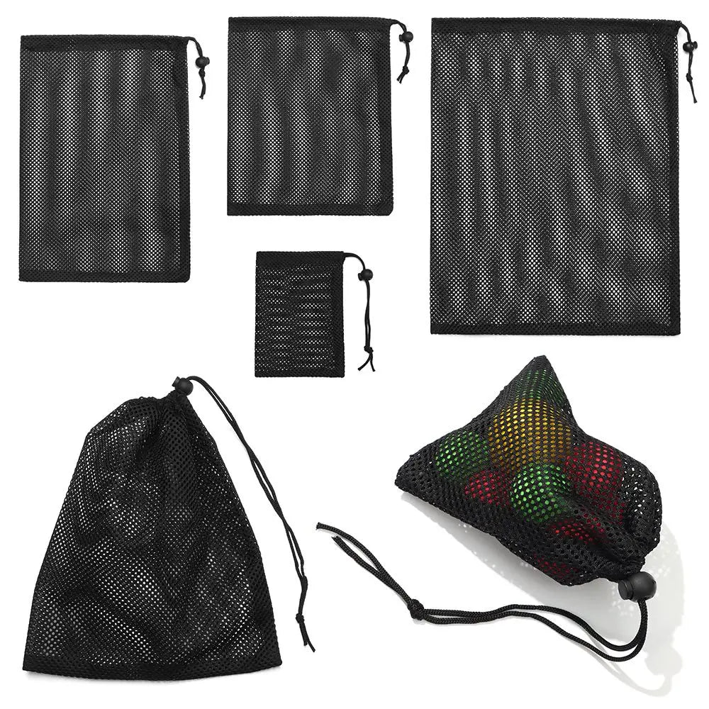 Multi Purpose Home Travel Outdoor Activity Pouch Laundry Bag Durable Nylon Mesh Drawstring Storage Pouch Bag