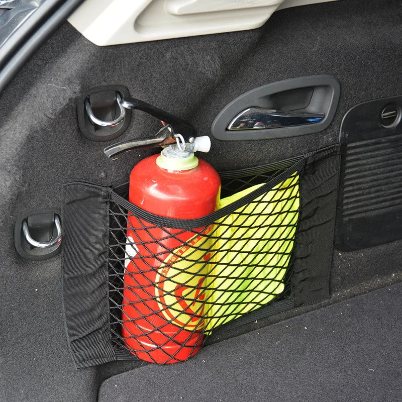 Automotive interior products/Car storage bags/storage boxes Car trunk net pocket Double layer Velcro net Car mounted