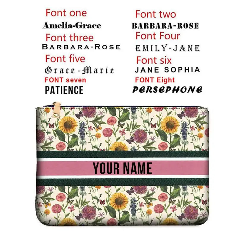 Canvas makeup bag WOMAN BAG Fashion Designer Party Clutch Personalized Custom Print Name Letter Beach Bag Travel Cosmetic Bag
