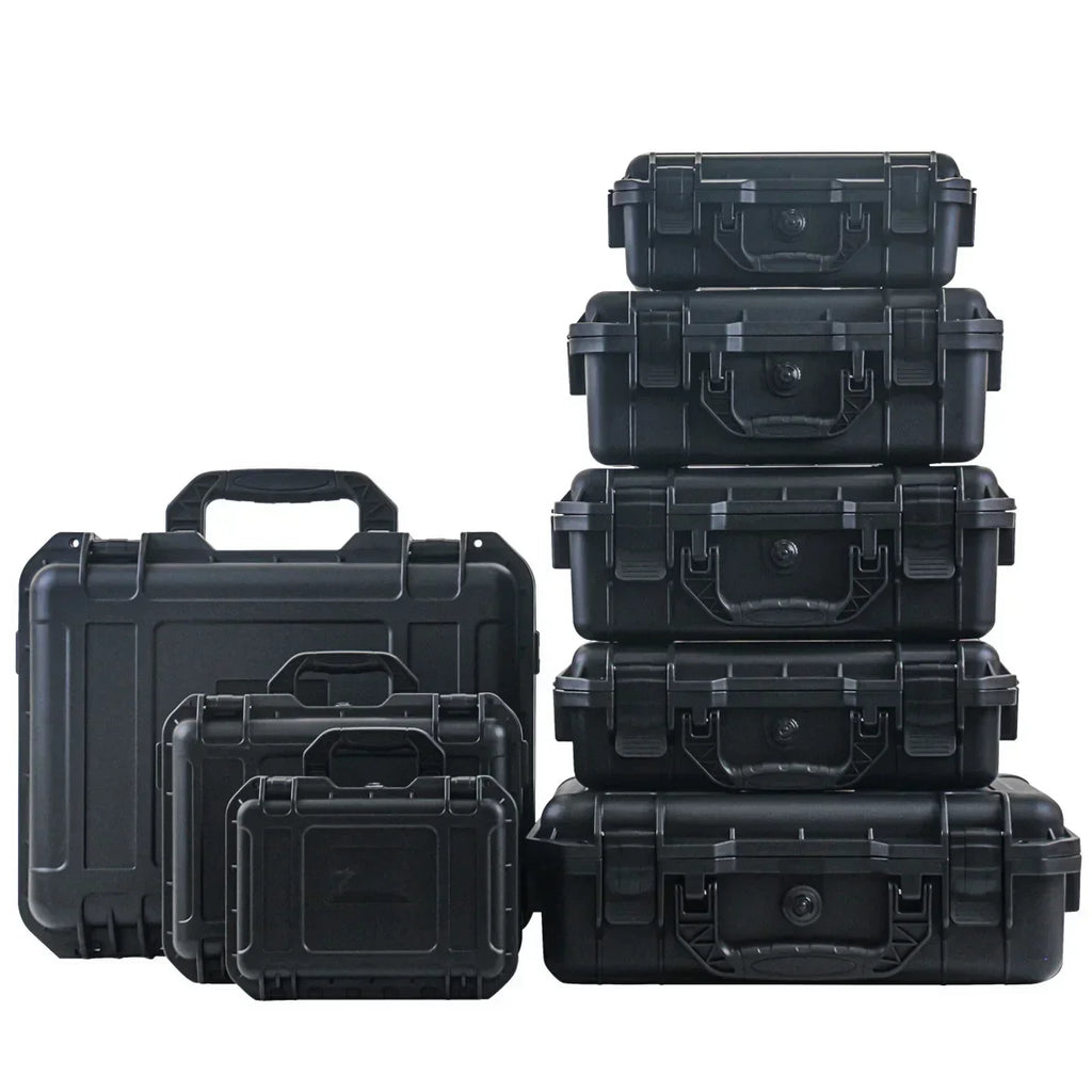 1 waterproof hard hand-held toolbox bag with pre cut sponge storage box, impact resistant unmanned driving chassis