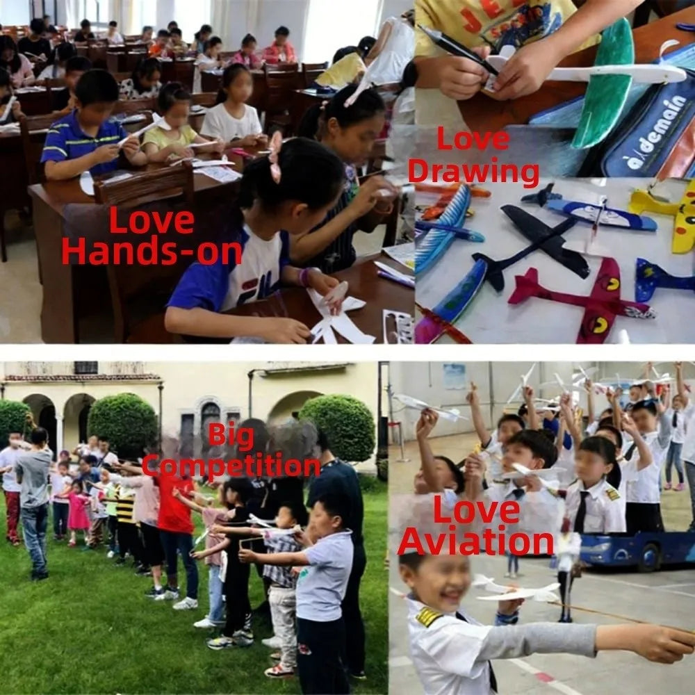 New PP Foam Foam Airplane Launcher Ligthweight 29*27.8cm Hand Throw Catapult Plane Bubble Plane Glider Outdoor