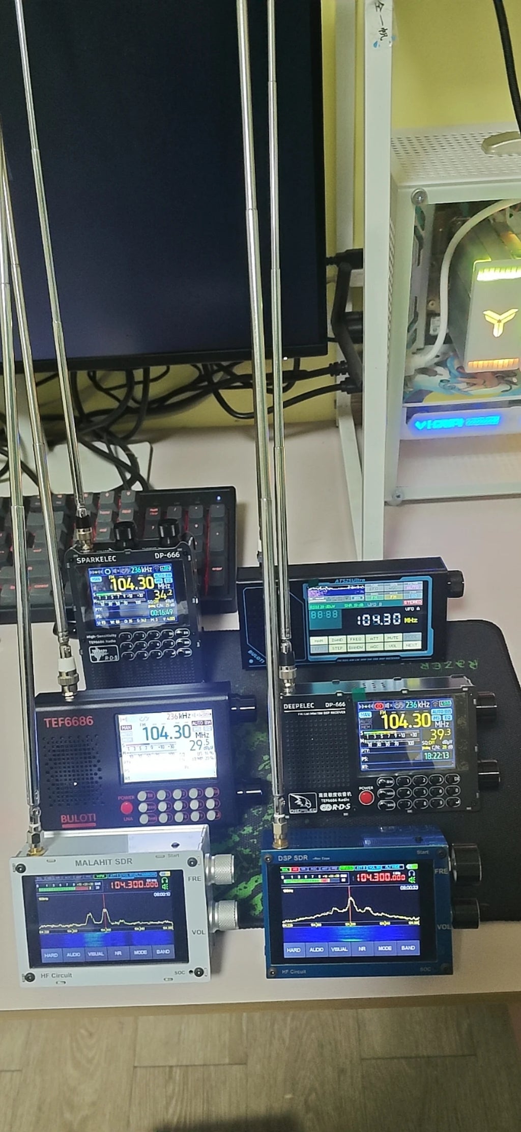 New DP-666 TEF6686 Radio High Sensitivity Full Band FM AM LW MW SW Shortwave ESP32 RDS 2.8 inch IPS LCD