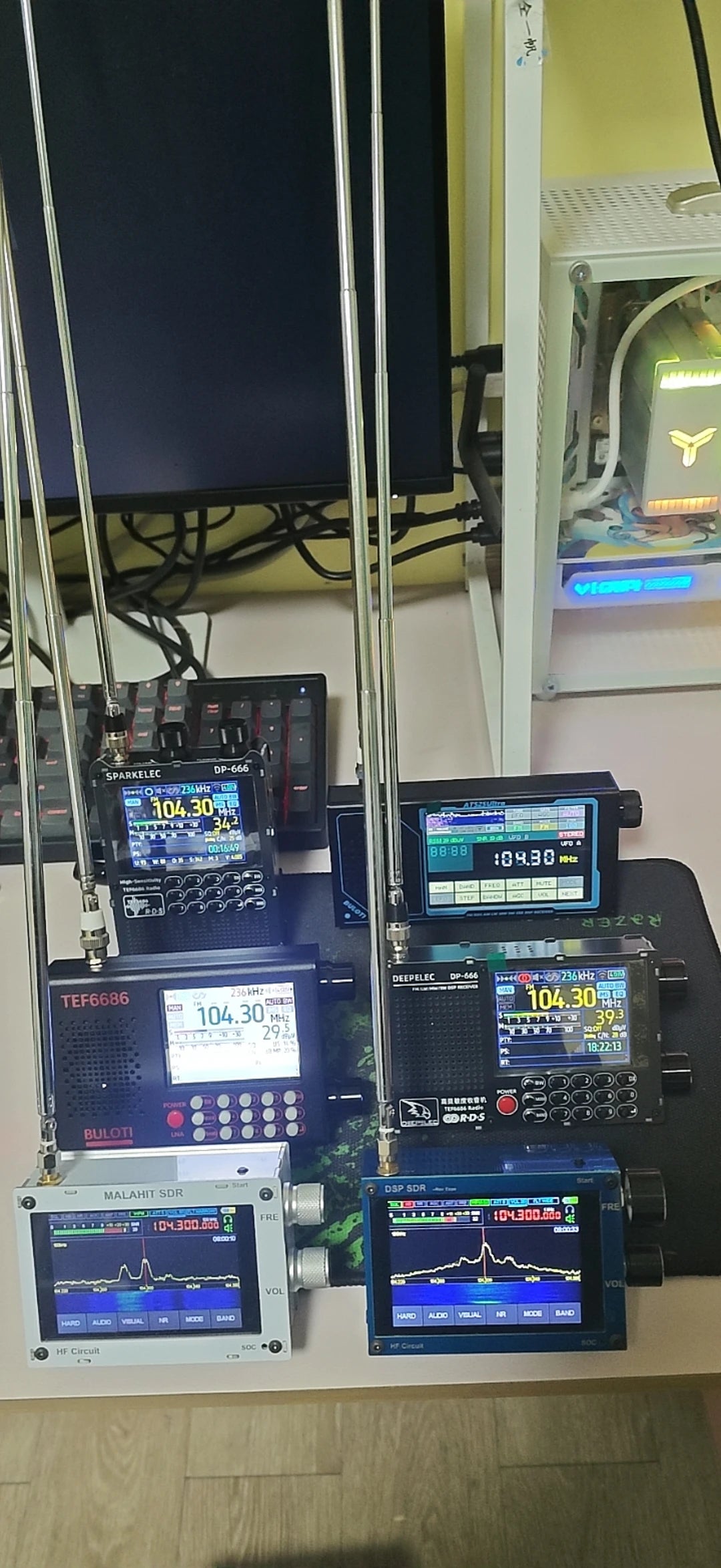 New DP-666 TEF6686 Radio High Sensitivity Full Band FM AM LW MW SW Shortwave ESP32 RDS 2.8 inch IPS LCD