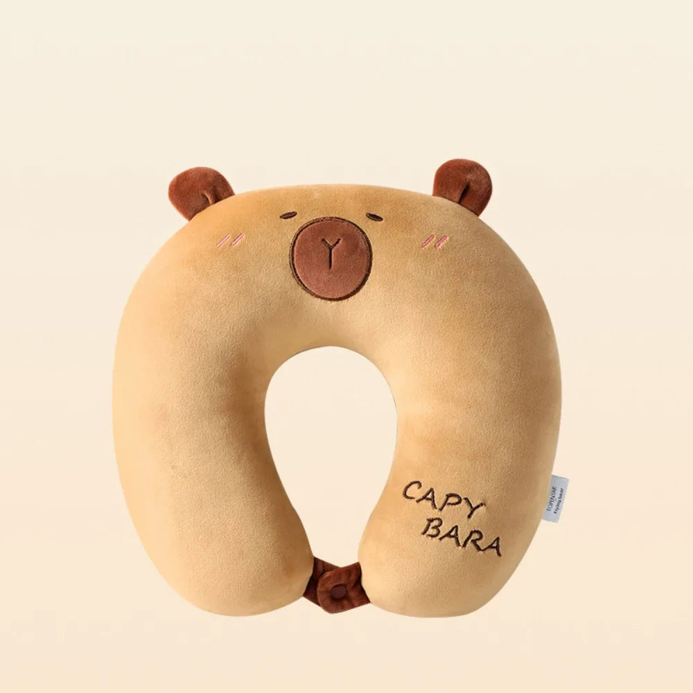 Cartoon U-Shaped Pillow Capybara Neck Pillow Car U-Shaped Neck Support Multifunctional Cervical Pillow