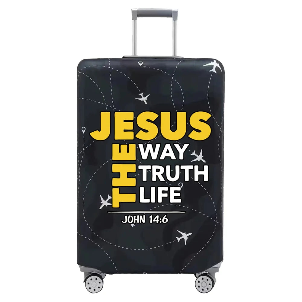 Luggage Cover Travel Suitcase Protective Cover Jesus Series Dust-Proof Thickened Elastic Fabric for 18-32inch Baggage Case