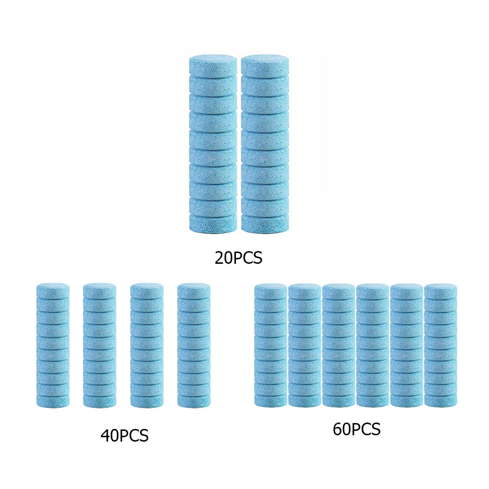 20/40/60Pcs Solid Cleaner Multifunctional Effervescent Tablets Mini for Car Washing Maintenance for Glass Toilet Window Cleaning