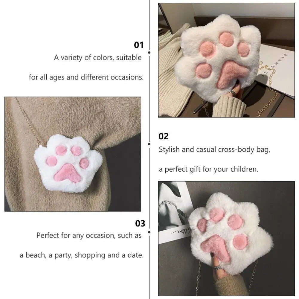 Fashion Crossbody Handbag Sweet Chain Messenger Bag  Bear Bag Shoulder Bag Cat Paw