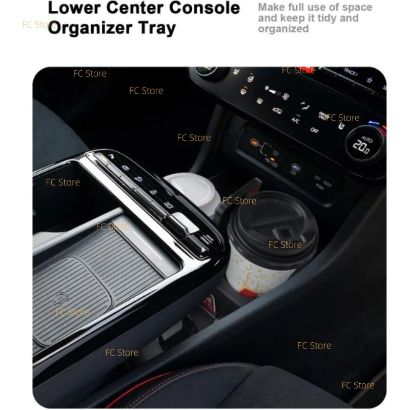 For Tucson 2025 2026 Under Center Console Cup Holder Storage Box Accessories Only for Electronic Gear Not for Manual/Automatic
