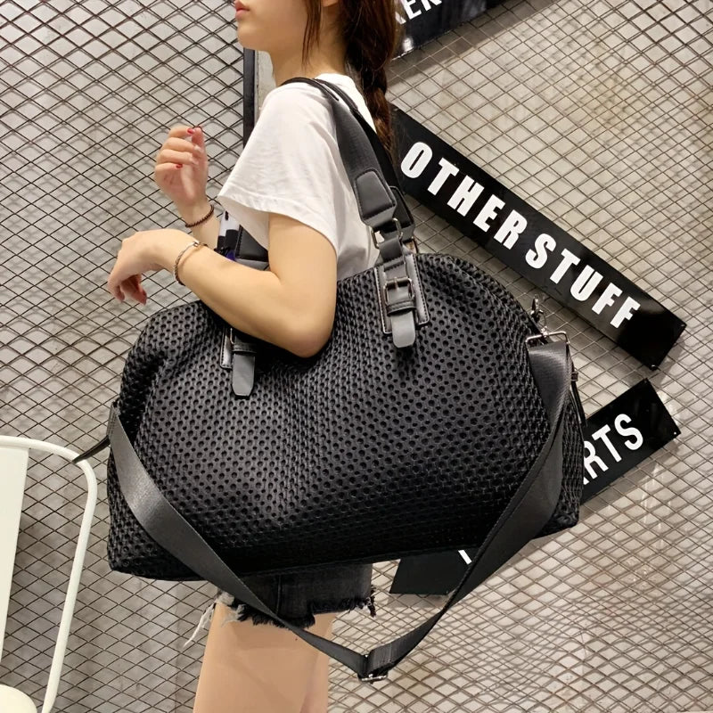1pcs Stylish Large-capacity Travel Sports Bag Portable Solid Color Gym Bag Perfect Travel and Fitness Luggage Storage Bag