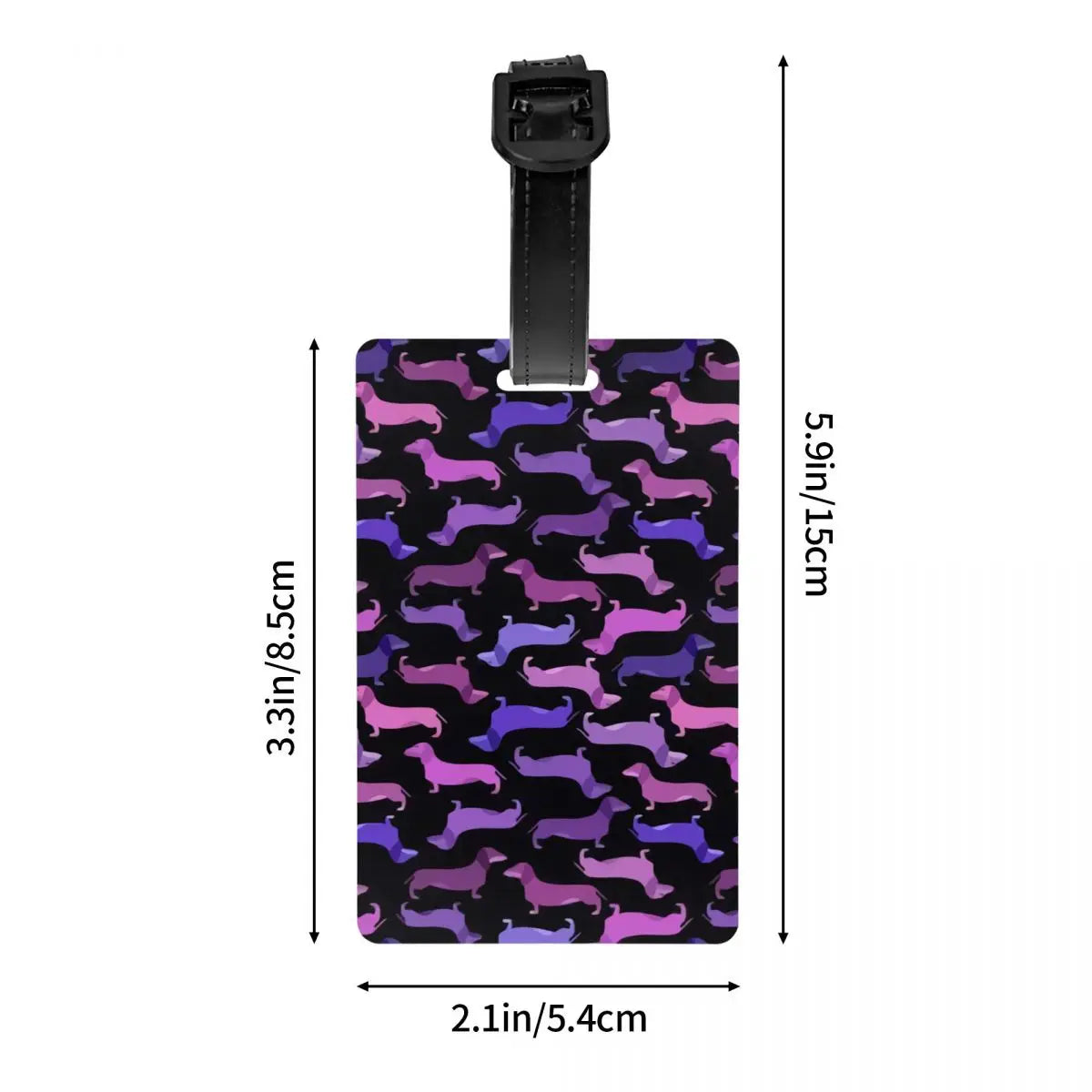Custom Cute Dachshund Sausage Dog Luggage Tag With Name Card Puppy Animal Privacy Cover ID Label for Travel Bag Suitcase