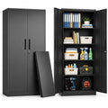 72 Tall Heavy-Duty Steel Lockable Storage Cabinet with 4 Adjustable Shelves for Garage, Office, or Workshop