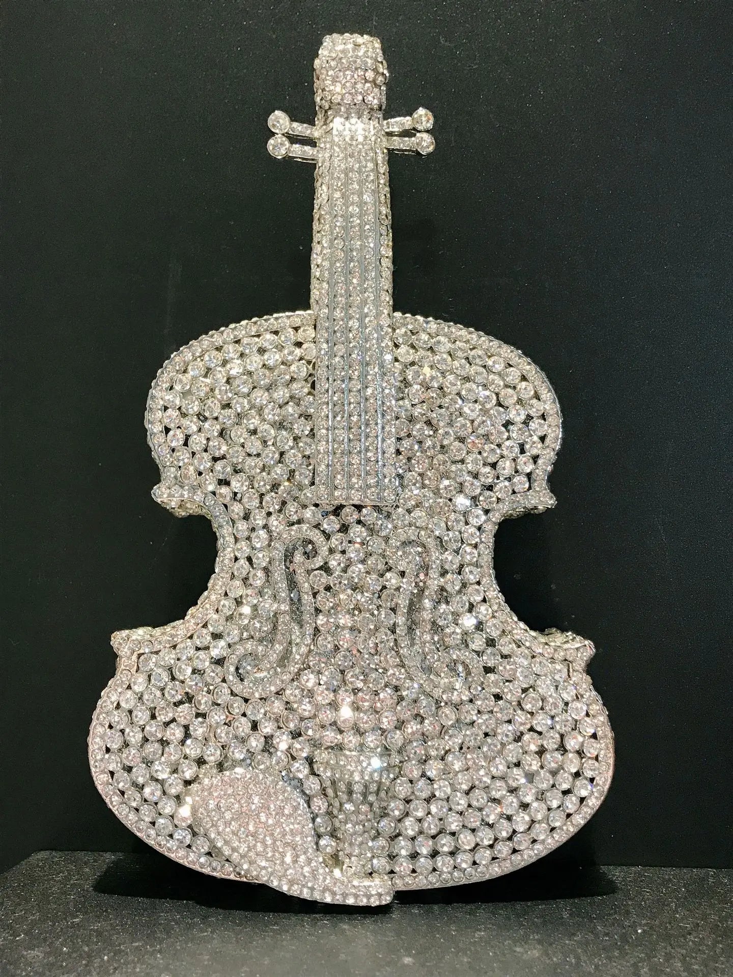 Amazing Luxury Pop Violin Crystal Evening Bag Party Handbag Diamond Clutch Bag Banquet Pouch Wedding Day Clutches