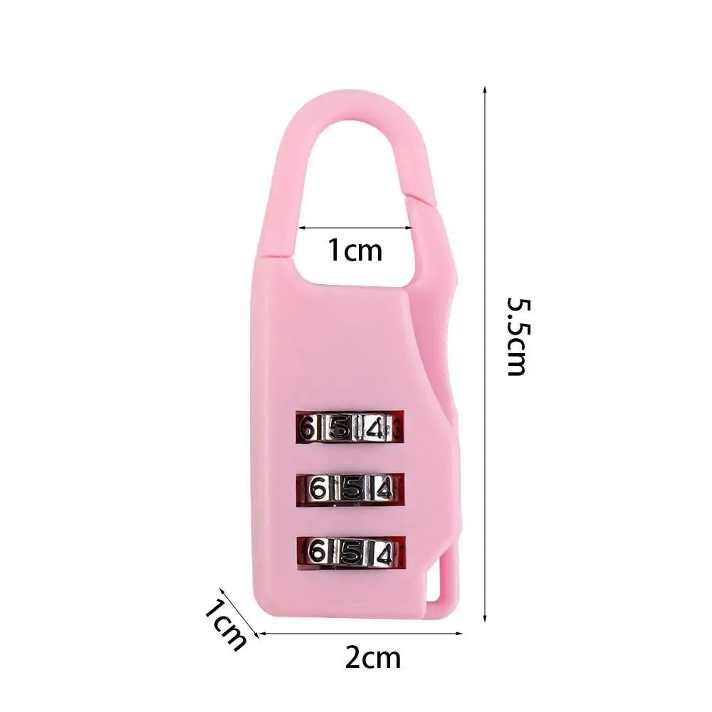 Digit Suitcase Combination Lock Anti-theft 3 Dial Digit Mini Combination Padlock Plastic Safty Bag Combination Padlock