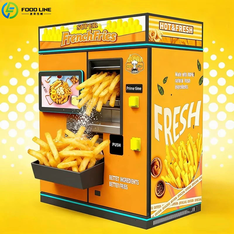 Customized 24H Self-service French Fries Vending Machine Automatic Snack Maker For Shopping Mall Station Commercial Use