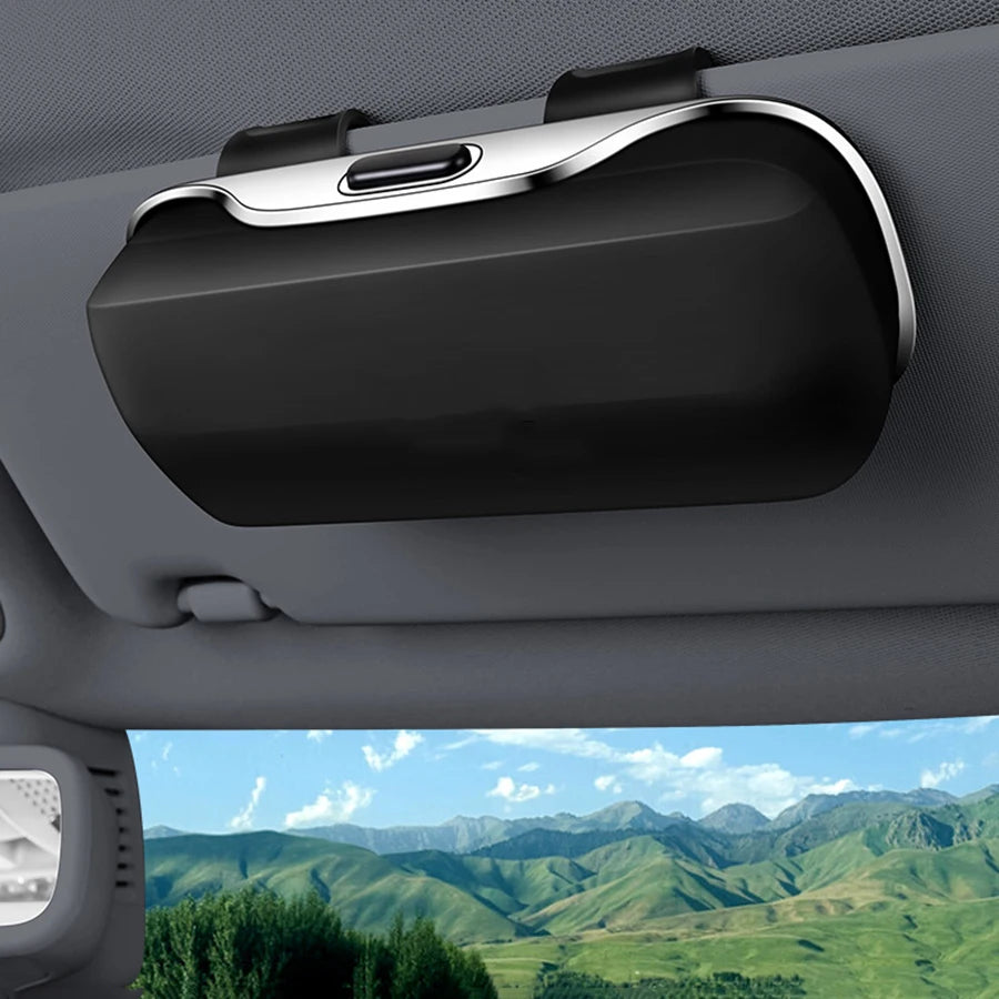 Universal Car-Mounted Eyeglass Case Sunglasses Holder Driver Co-Pilot Storage Box Eyewear Frame Sunshade Board Accessory