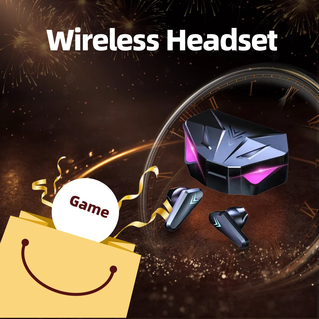 Bluetooth Gaming Earphone - Wireless Headset for Video Game Console Mobile Phone - Comfortable In-Ear Headphones with Mic