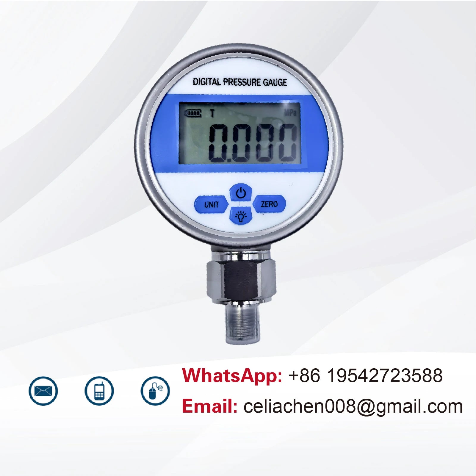 YB80A Digital Pressure Gauge High Accuracy Electronic Pressure Gauge Vacuum Positive Negative Peak Hold LCD