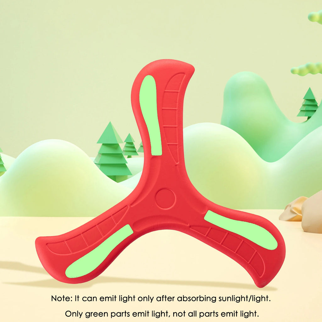 Luminous Boomerang Toy Three-leaf Returning Flying Disc Safe Soft Outdoor Sports Game for Kids Adults Parent-Child Interaction