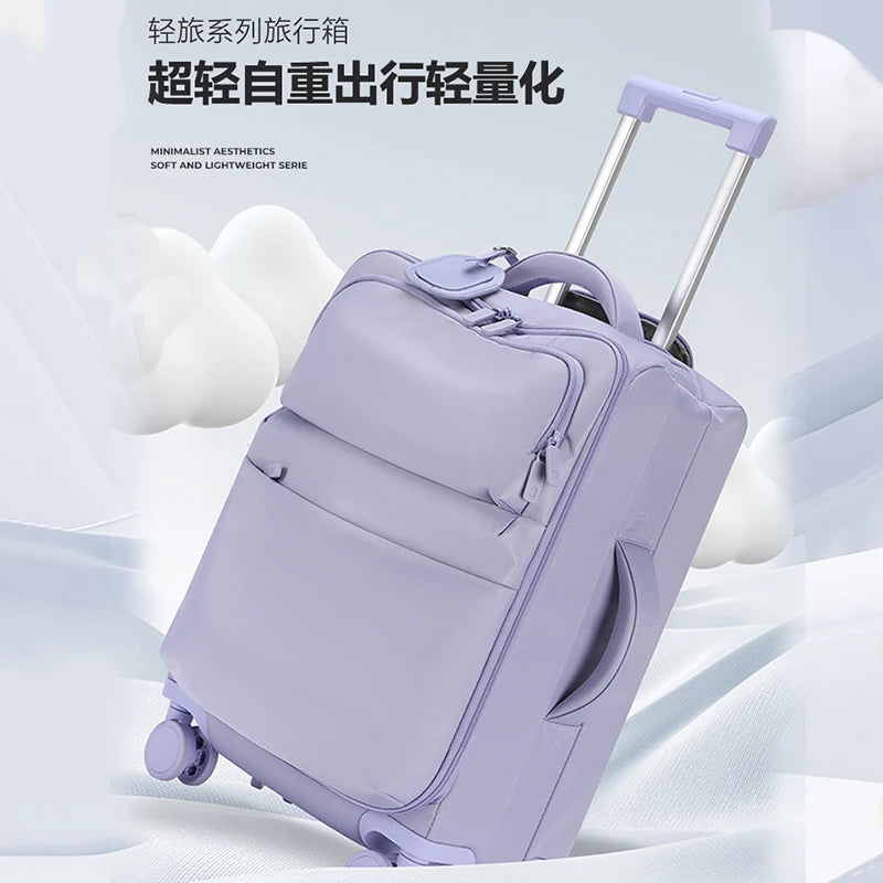 Luggage trolley case, women's 2025 new boarding box, 20 inch ultra light cloth luggage, password travel box, universal wheel