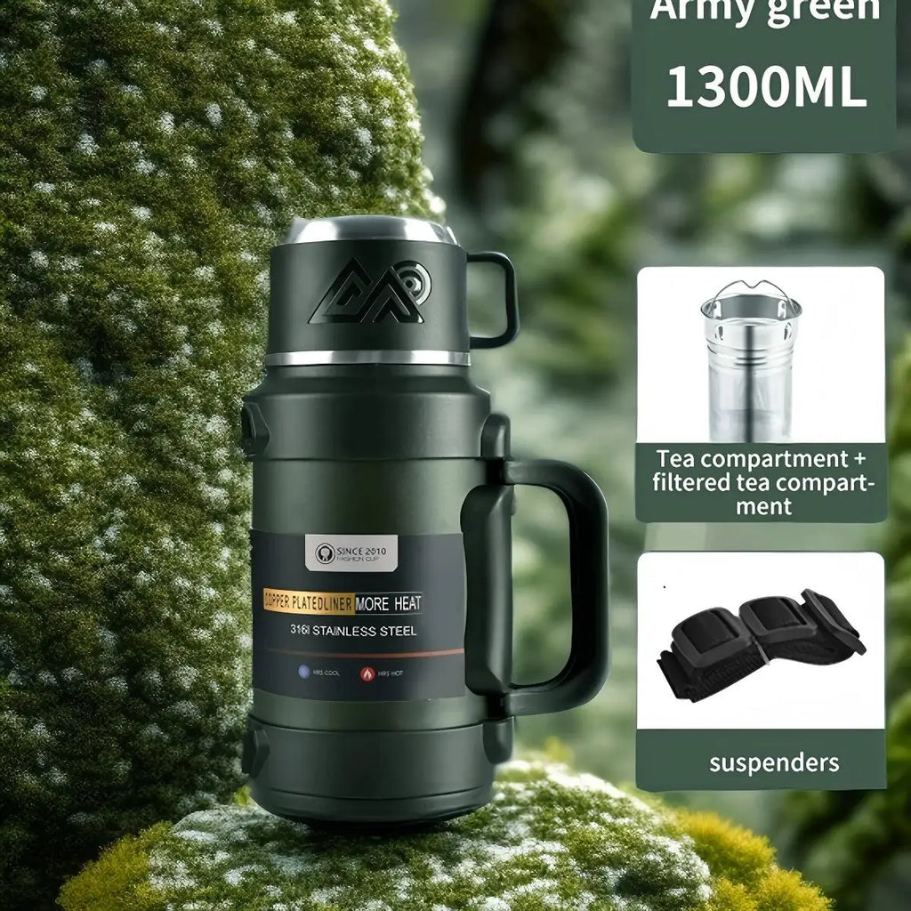 1 PC Large thermos -1.7L/2.0L/2.5L stainless steel thermos, suitable for travel, camping -2.5 liters super large vacuum insulati