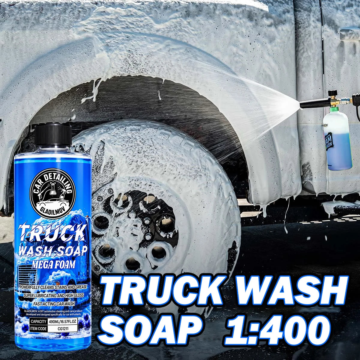 Truck Foam Car Wash Soap Super Concentrate with Hybrid Safely Lifting Dirt, Grime and Residues for an Exceptional Clean