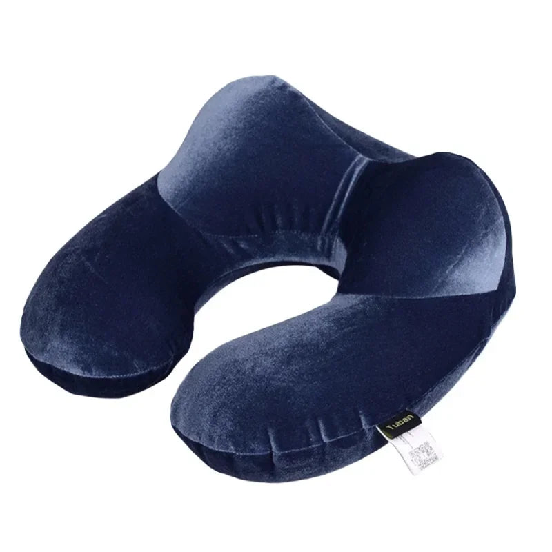 4-Color U-Shape Inflatable Travel Pillow Comfortable Neck Support for Airplane Sleep Travel Accessories Home Textile