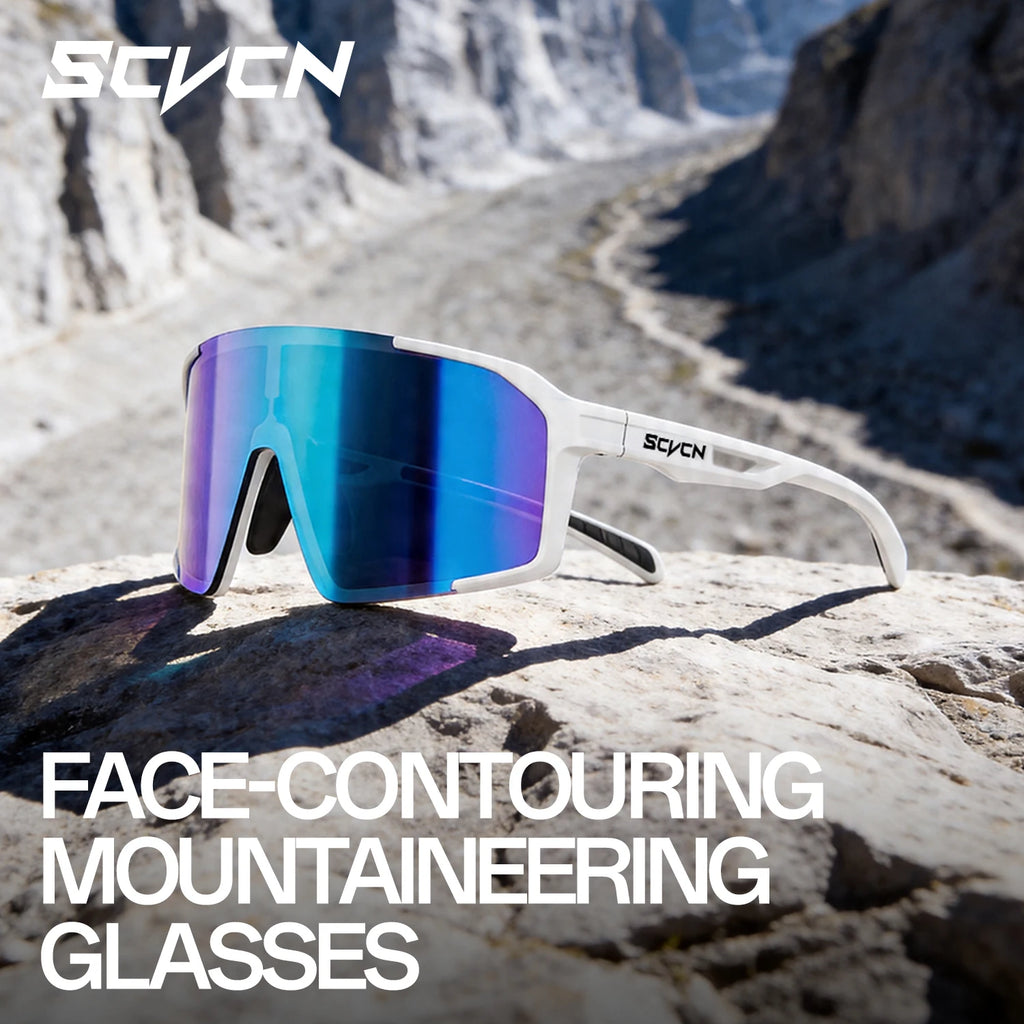 SCVCN HD Integrated Sports Sunglasses for Mountaineering Cycling Running Hiking Glasses UV400 Unisex Stylish Driving Sunglasses