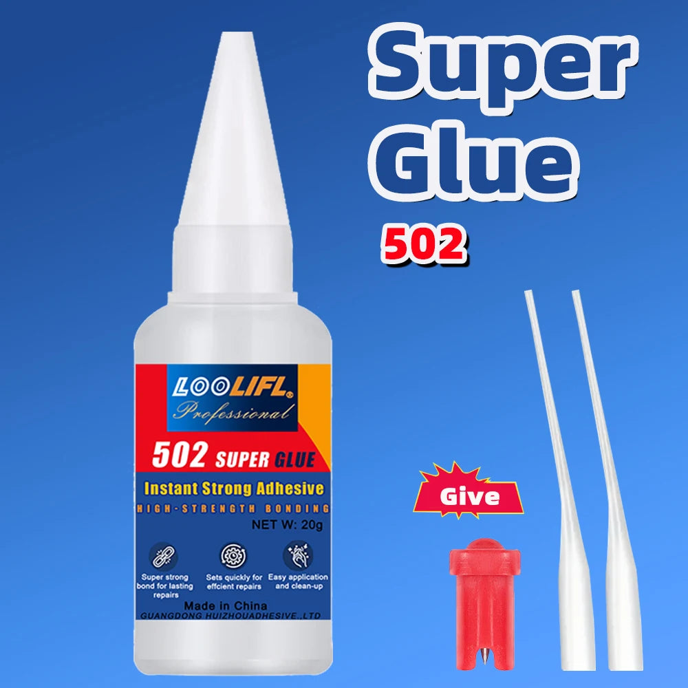 502 High-Strength Cyanoacrylate Glue Fast-Drying Adhesive for Automotive Bumpers, Metal & Plastic, Ideal for Repairs & DIYFixes