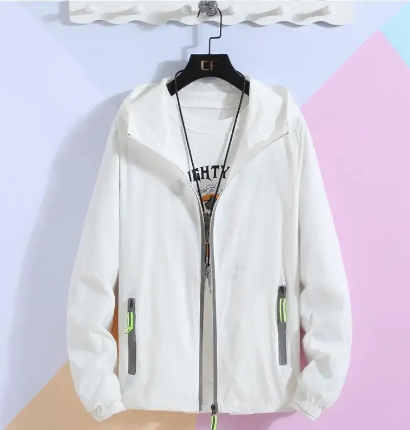 Men Women Teens Quick Dry Anti-UV Thin Ultra-Light Reflective Camping Hiking Fishing Running Jacket Skin Coat Windbreaker S-7XL
