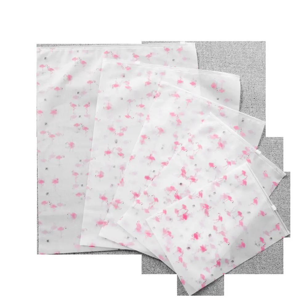 1/5pcs Travel Clothes Storage Bags Flamingo EVA Zipper Pouch Translucent Waterproof