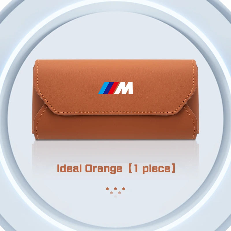 For BMW M M3 M5 E36 E39 E46 E60 E70 E90 E91 E92 F10 F40 G01 G70 Leather Car Visor Glasses Case Sunglasses Box Eyeglasses Storage