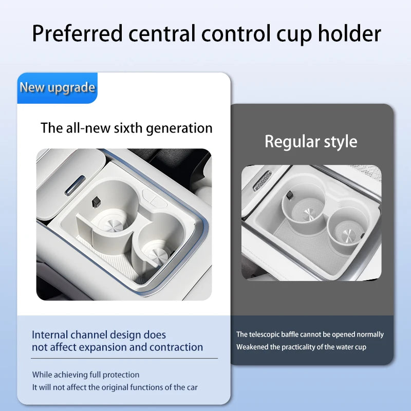 Cup holder For zeekr 7x 2025 2024 Central control cup holder storage box Liquid silicone gel Cup holder Car interior accessories