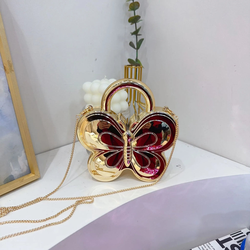 Golden Evening Bag Purses and Handbags Luxury Designer Shoulder Bags Funny Shape Party Wedding Round Acrylic Shiny Clutch Purse