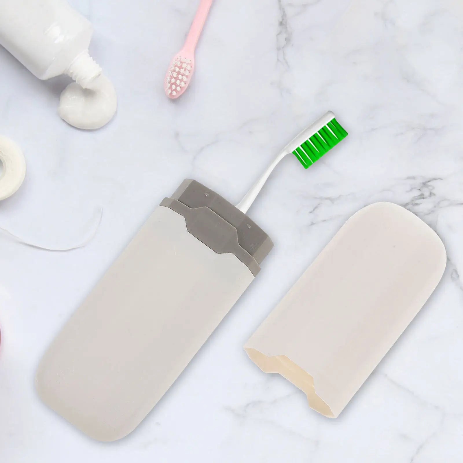 2Pcs Toothbrush Cover Travel Storage Box Compact Lightweight Holder for Toothbrush Toothpaste on The Go Hygienic Protection