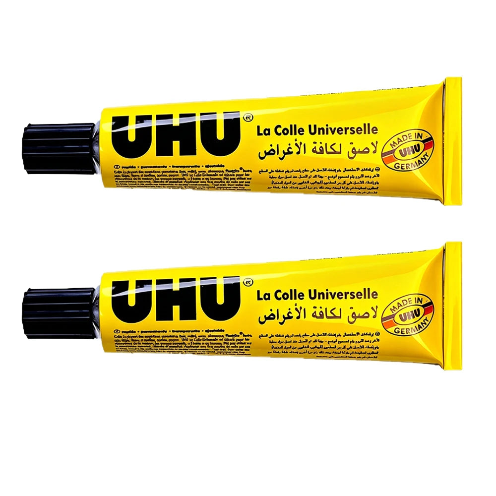 UHU All-Purpose Adhesive Glue Strong Clear for Paper Wood Fabric Leather - Versatile Craft And Repair Glue