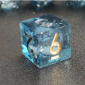 MINI PLANET Gold Sand Liquid Core Dice D&D Set Handmade Polyhedral Resin Dice With Sharp Edge For TRPG DND D6 D20 Dice Games