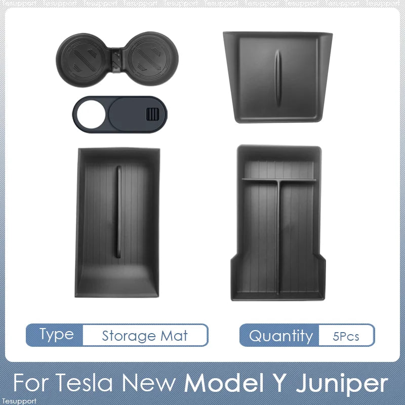 Storage Box for Tesla Model Y Juniper Accessories Center Console Trays for Tesla Model Y Juniper 2025-2026 Webcam Cover