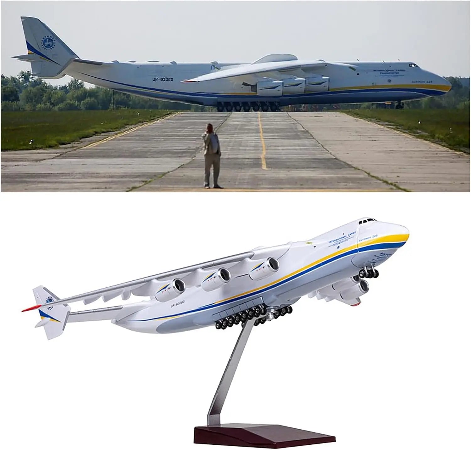1/200 Scale AN-225 Transport Aircraft 42cm Replica Resin Plastic Model for Antonov AN225 Mriya Collection Display Gift