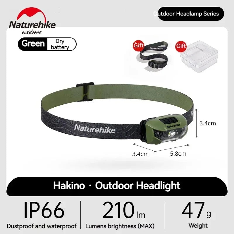 Naturehike Outdoor Headlamp 4 Modes Flashlight SOS Emergency Light Portable IP66 Waterproof Night Fishing Camping Headlight