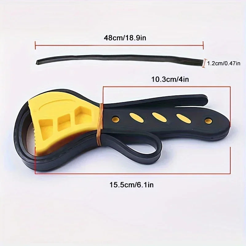 1Pcs 6/8inch Belt Wrench Oil Filter Puller Strap Spanner Chain Wrench Strap Opener, Adjustable Disassembly Tool