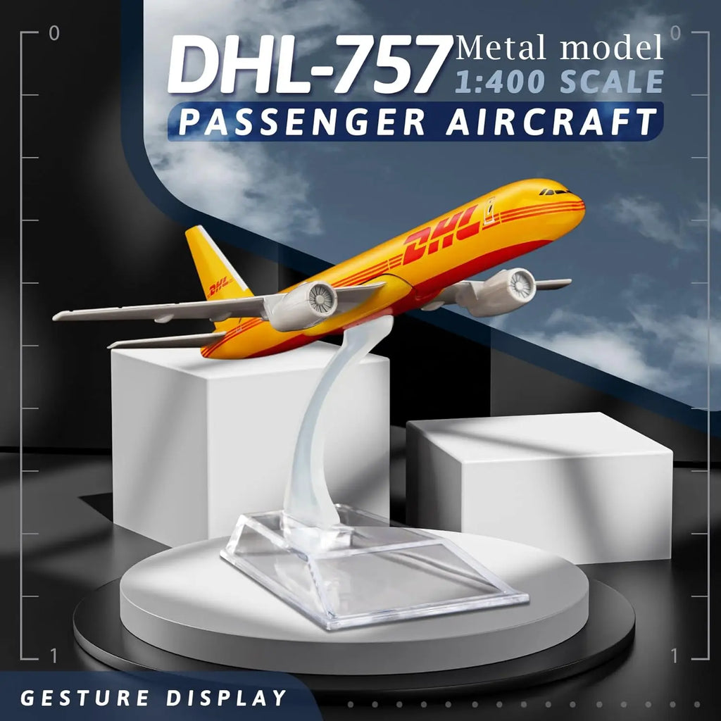 1/400 Scale Model Plane B757 DHL Airlines Alloy Aircraft 16cm 757 Aircraft Model Toys Children's Collection Gifts Decoration