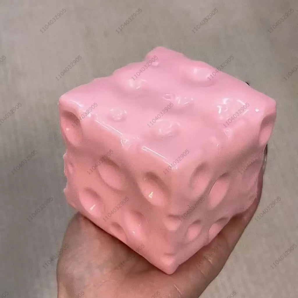 Jumbo Cheese Cube Stress Ball Big Cheese Shapeable Squeeze Ball Non-Bounce Fidget Toy ASMR Sensory Anti-Stress Christmas Gift