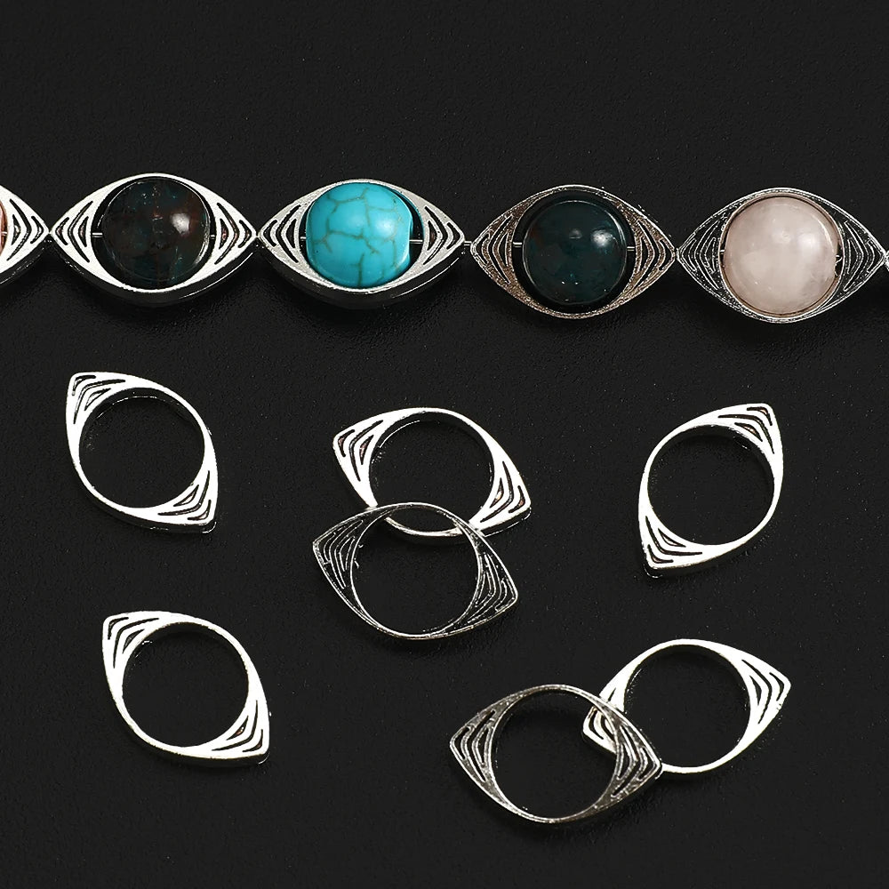 30Pcs Alloy Devil Eye Beading Frame Spacers Fit 8mm Jewelry Bracelet Separation Spacers Diy Necklace Bracelets Circles Accessory