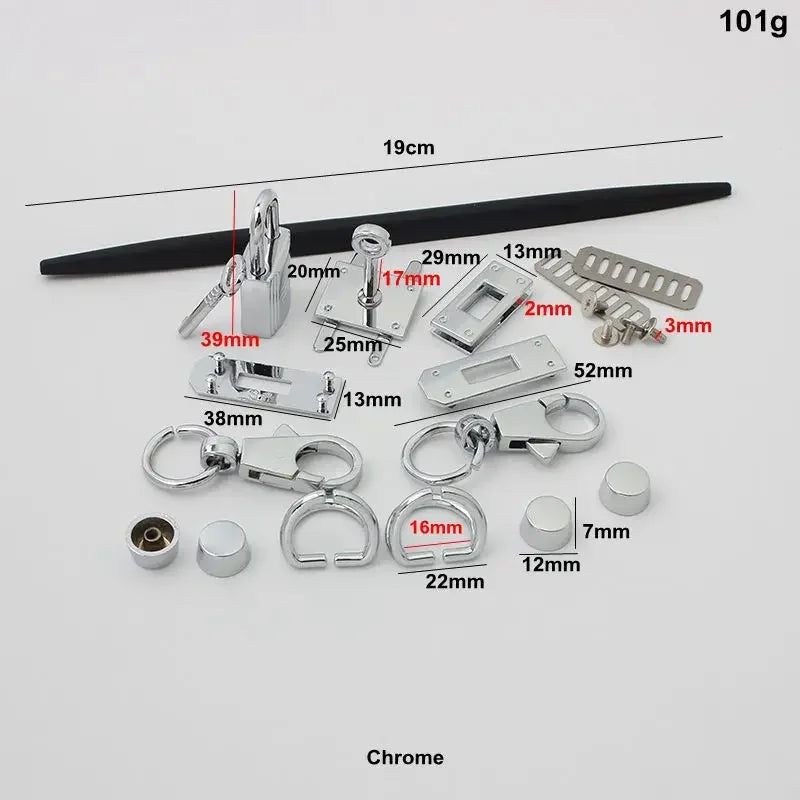 Fashion Metal Bag Locks Clasp Bag Lcok Set For Handbags Purse Tote Closures Snap Clasps DIY Craft Hardware Case Bag Accessories